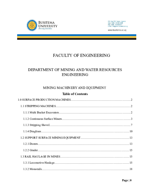 (DOC) FACULTY OF ENGINEERING DEPARTMENT OF MINING AND WATER RESOURCES ...