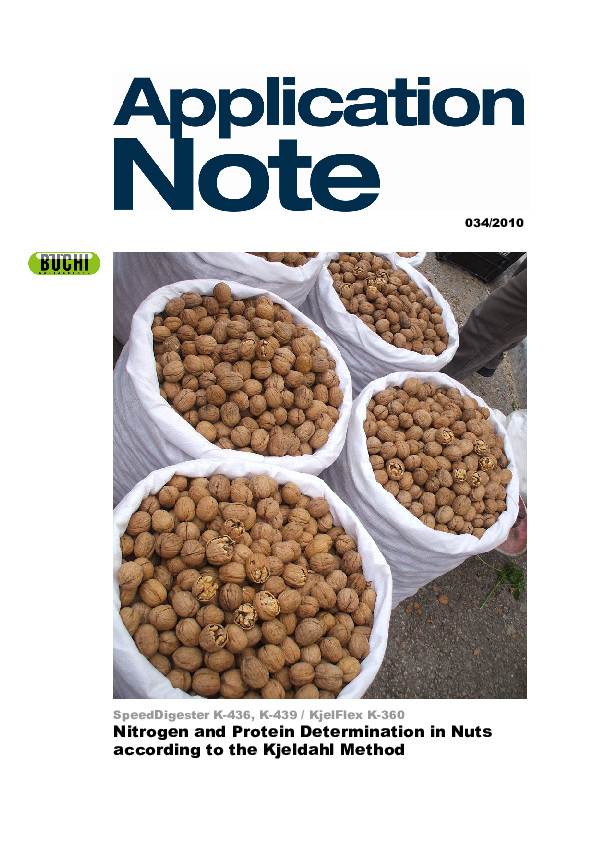 (PDF) Nitrogen and Protein Determination in Nuts according to the Kjeldahl Method Nitrogen and