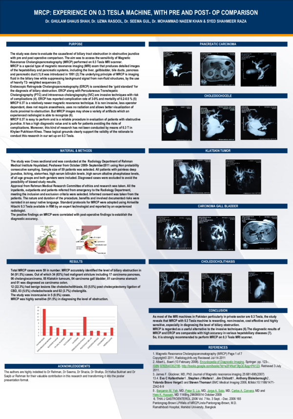 (PDF) MRCP: EXPERIENCE ON 0.3 TESLA MACHINE, WITH PRE AND POST- OP ...
