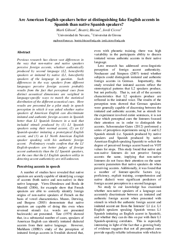 (PDF) Are American English speakers better at distinguishing fake