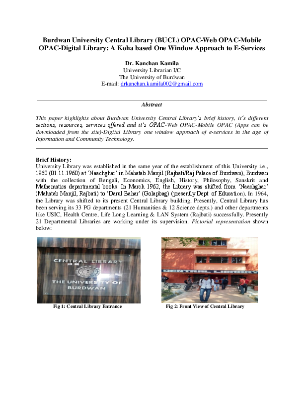 (DOC) BUCL OPAC-Web OPAC-MOPAC-Digital Library: A Koha based One Window ...