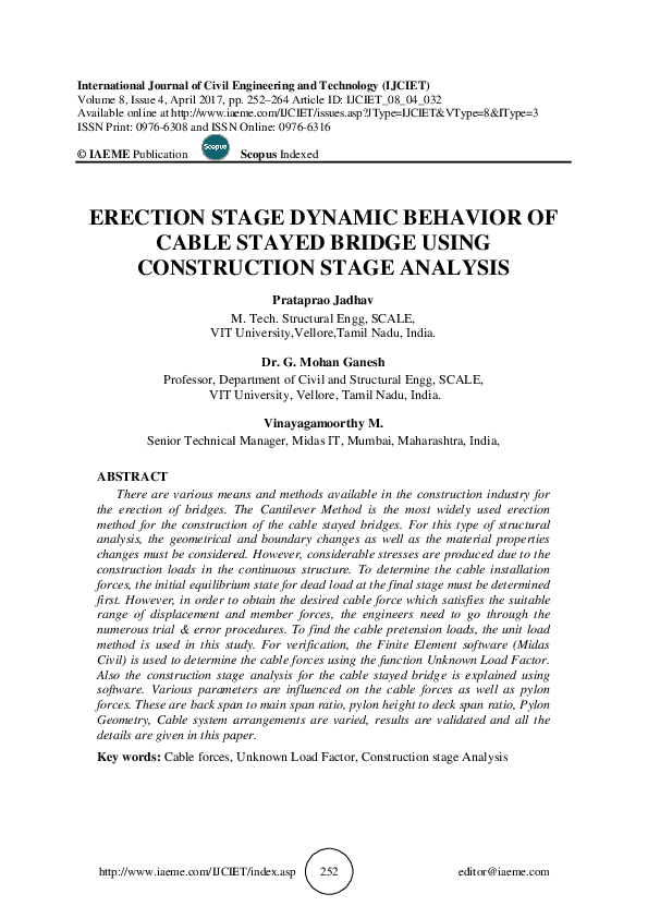 (PDF) ERECTION STAGE DYNAM CABLE STAYED BRIDGE CONSTRUCTION STAGE A