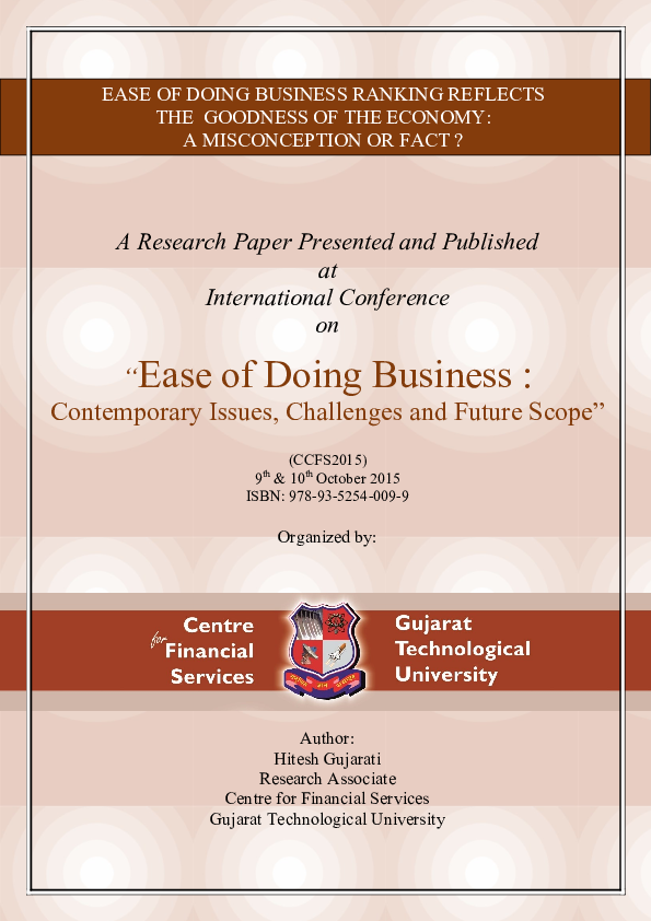(PDF) EASE OF DOING BUSINESS RANKING REFLECTS THE GOODNESS OF THE ...