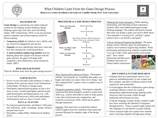 (PDF) What Children Learn From the Game Design Process