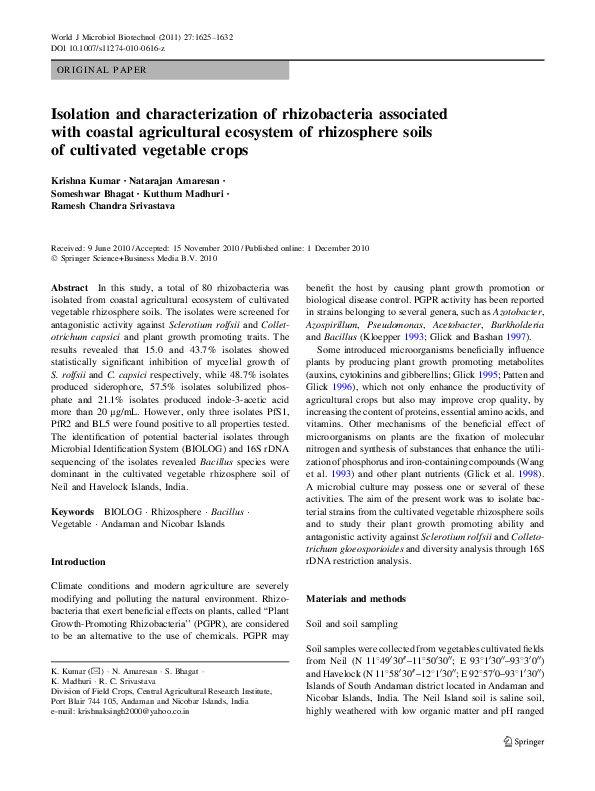 (PDF) Isolation and Characterization of Rhizobacteria from Composts ...