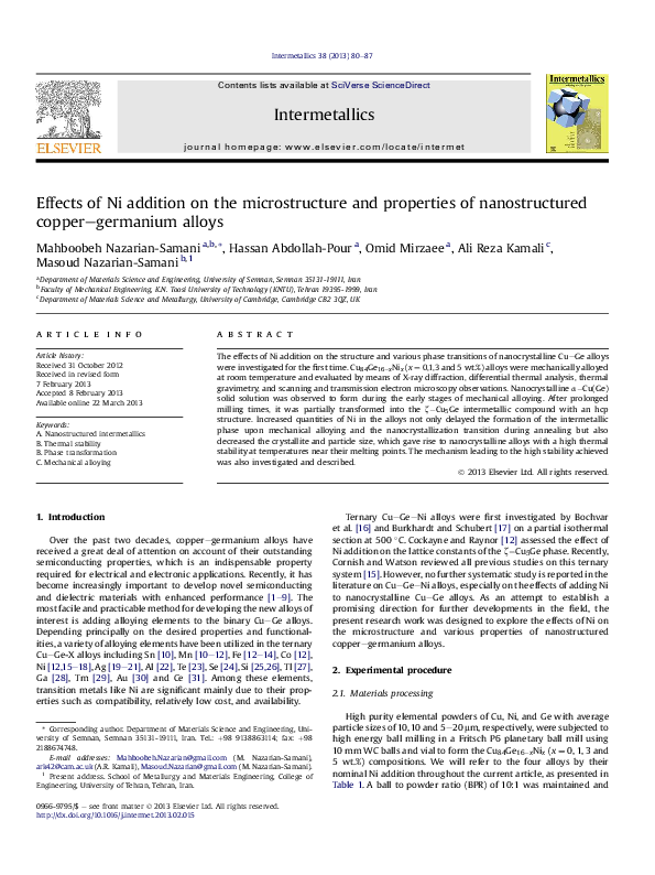 (PDF) Effects of Ni addition on the microstructure and properties of ...