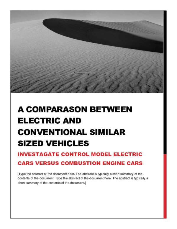 (PDF) A COMPARASON BETWEEN ELECTRIC AND CONVENTIONAL SIMILAR SIZED