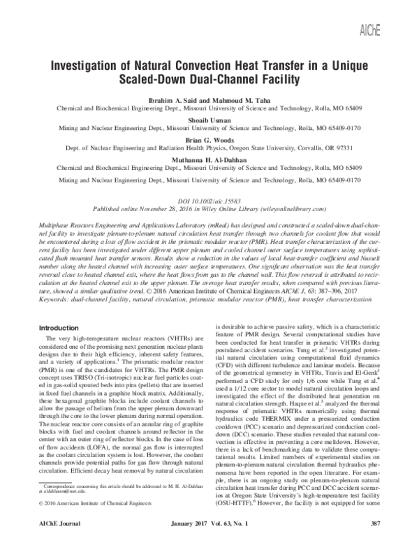 (PDF) Investigation of Natural Convection Heat Transfer in a Unique ...