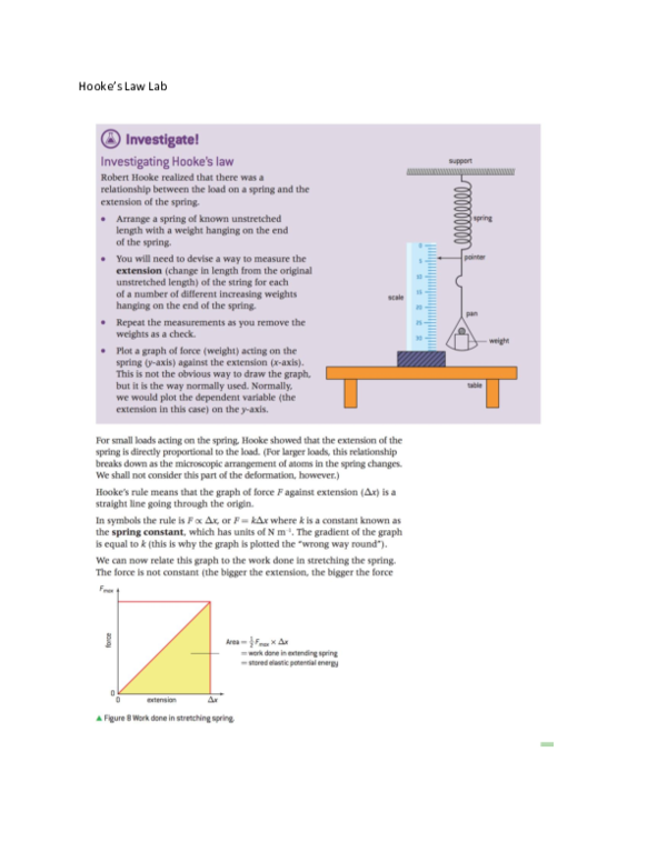 (DOC) Hooke's Law Lab Mahmut Kara Academia.edu