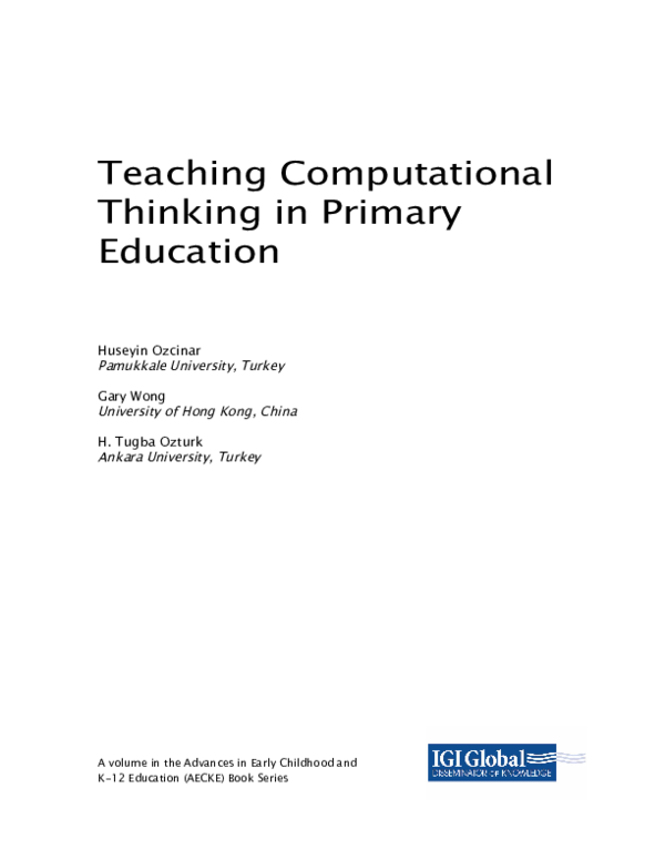  pdf teaching how to think like a programmer emerging insights