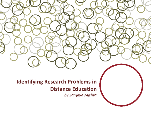 (PDF) Identifying Research Problems in Distance Education