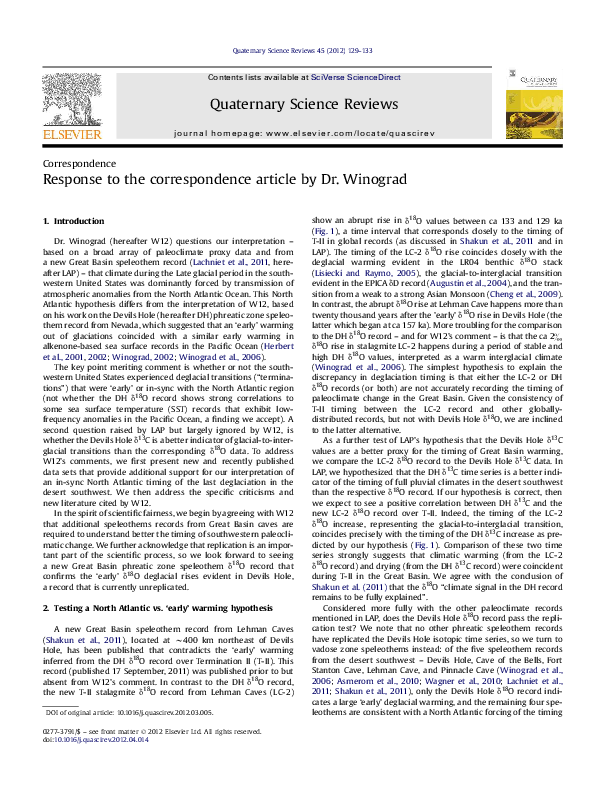 (PDF) Response to the correspondence article by Dr. Winograd
