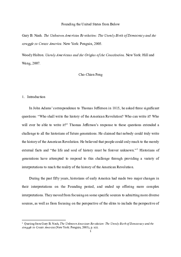 Doc Founding The United States From Below Chochien Feng Academia Edu