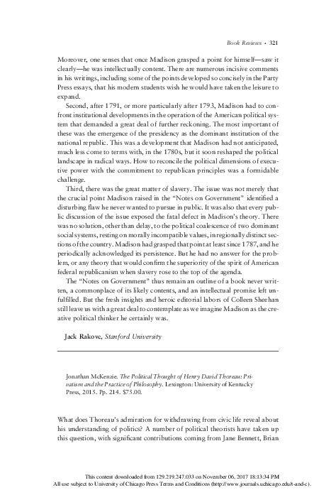 (PDF) The Political Thought of Henry David Thoreau: Privatism and the ...