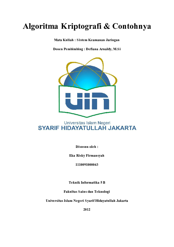 (PDF) Algoritma Kriptografi & Contohnya