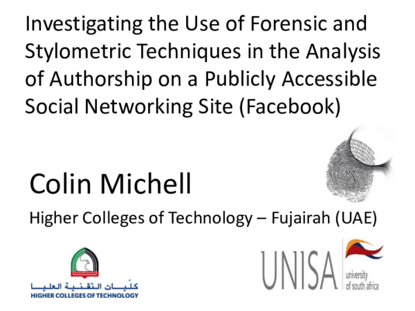 (PPT) Investigating the Use of Forensic and Stylometric Techniques