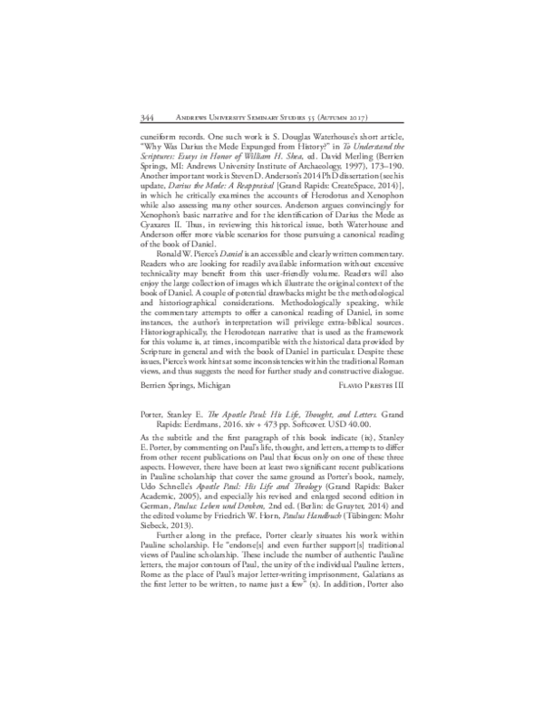 (PDF) The Apostle Paul [book review] \ Porter Dominic Bornand Academia.edu