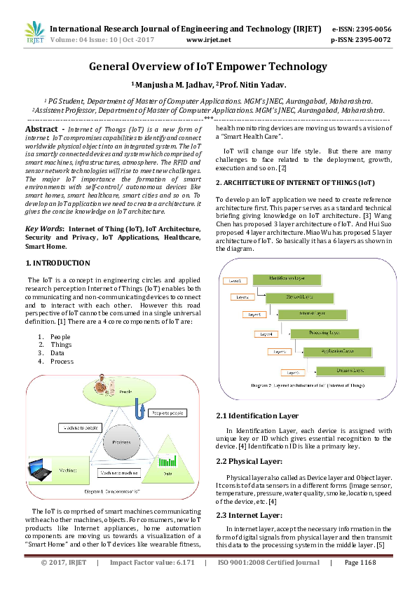(PDF) General Overview of IoT Empower Technology IRJET Journal Academia.edu