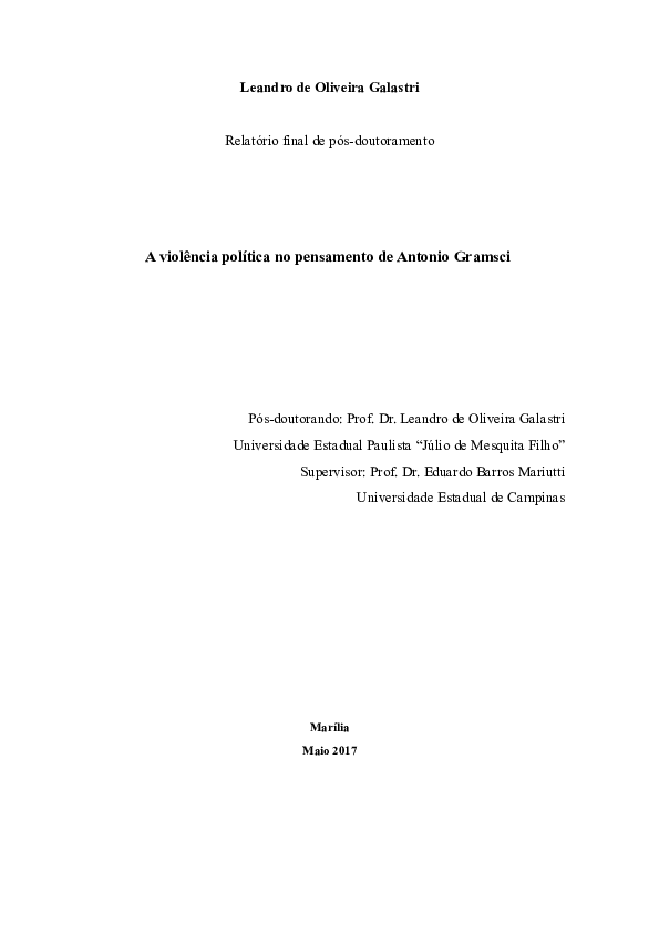 (DOC) Gramsci and political violence hegemony, coercion and subversion