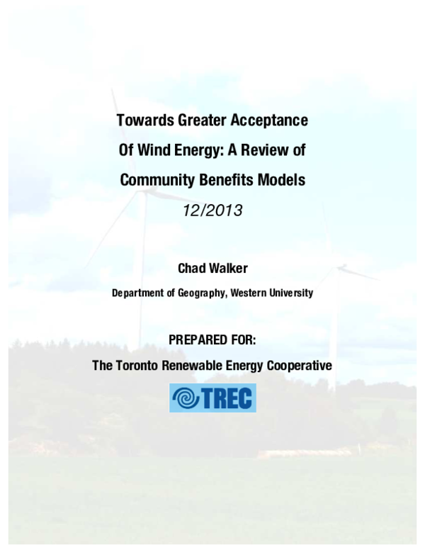 (PDF) Towards Greater Acceptance Of Wind Energy A Review of Community