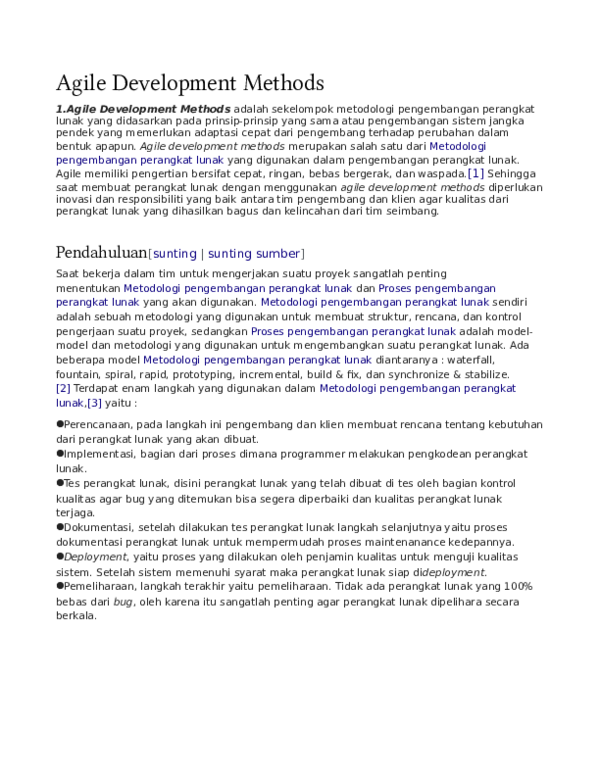 Agile Development Methods
