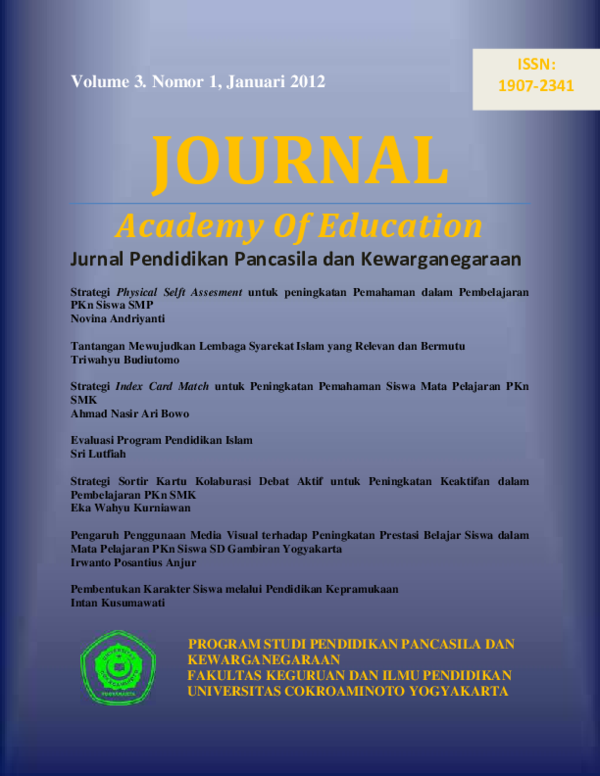 (PDF) Academy of Education Journal: Volume 3 Nomor 1 Januari 2012