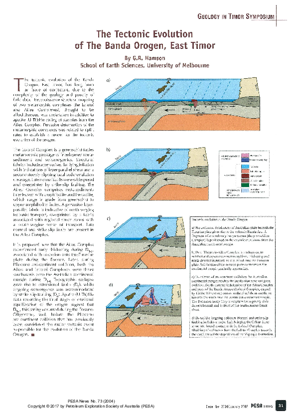 (PDF) The Tectonic Evolution of The Banda Orogen, East Timor