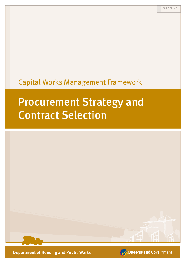 (PDF) Capital Works Management Framework Procurement Strategy and Contract Selection Upatissa