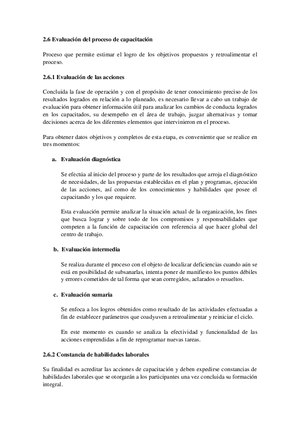 (DOC) 2.6 Evaluación del proceso de capacitación