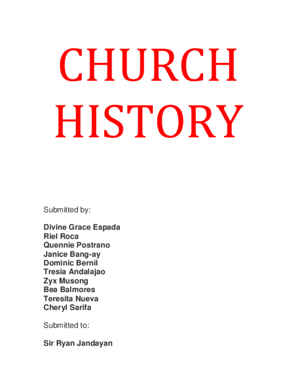 (DOC) CHURCH HISTORY