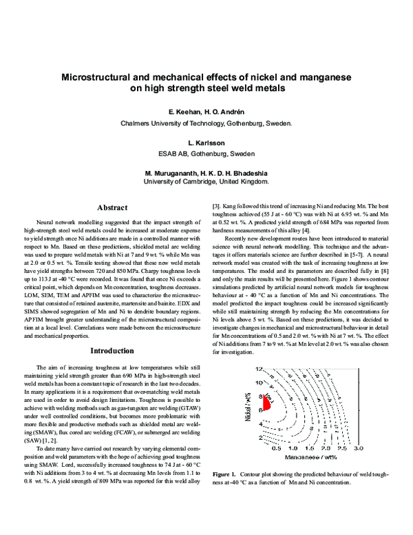 (PDF) Microstructural and mechanical effects of nickel and manganese on ...