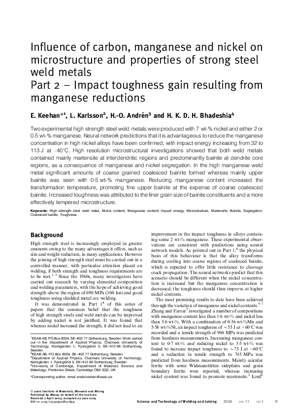(PDF) Influence of carbon, manganese and nickel on microstructure and ...