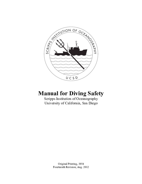 (PDF) Manual for Diving Safety 신영 강 Academia.edu