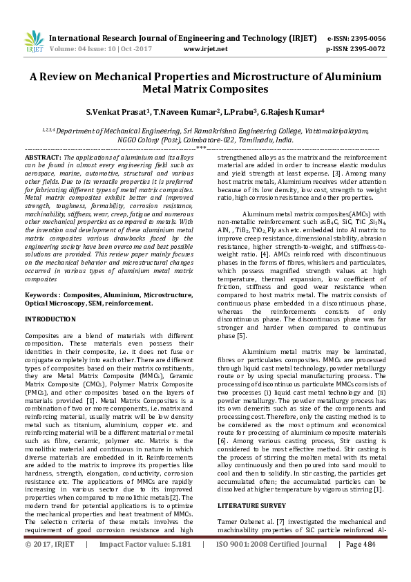 (PDF) A Review on Mechanical Properties and Microstructure of Aluminium ...
