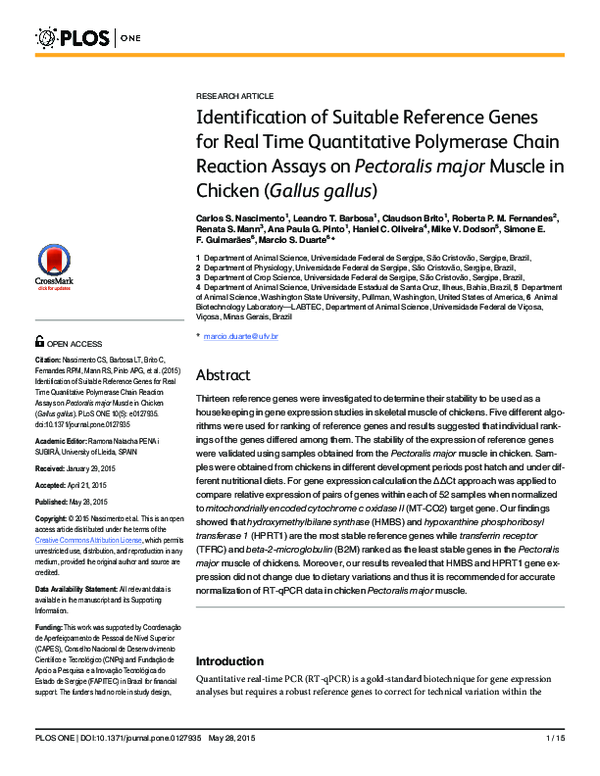 (PDF) Identification of Suitable Reference Genes for Real Time ...