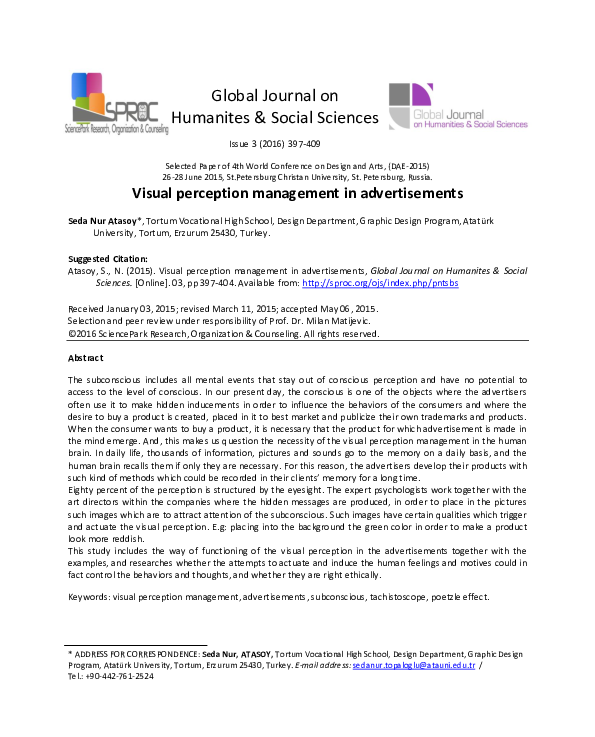 (PDF) Visual perception management in advertisements