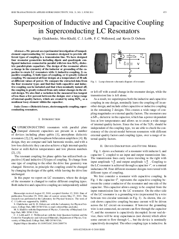(PDF) Superposition of Inductive and Capacitive Coupling in