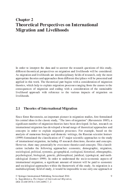 (PDF) Theoretical Perspectives on International Migration and Livelihoods