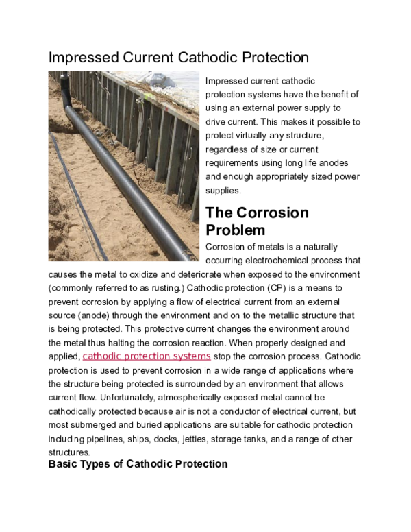 (DOC) Impressed Current Cathodic Protection
