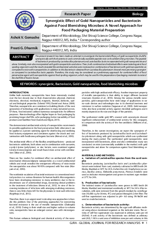 (PDF) GJRA -GLOBAL JOURNAL FOR RESEARCH ANALYSIS X 1 Synergistic Effect ...