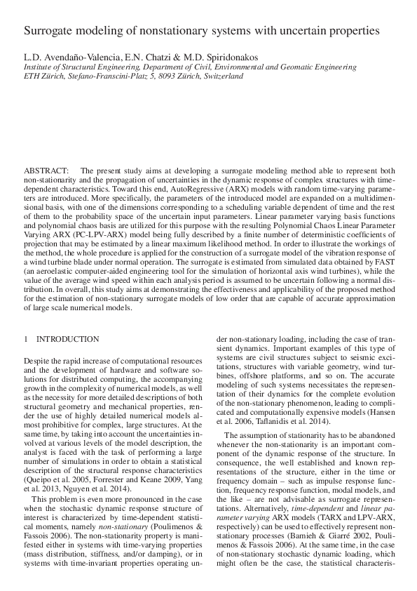 (PDF) Surrogate modeling of nonstationary systems with uncertain properties