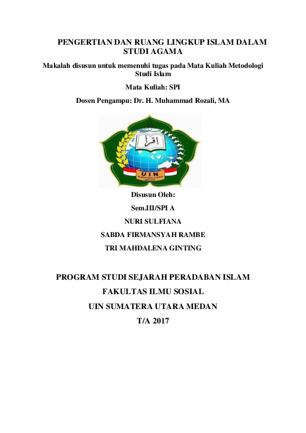 Ruang Lingkup Sejarah Peradaban Islam Pdf Berbagai Ruang