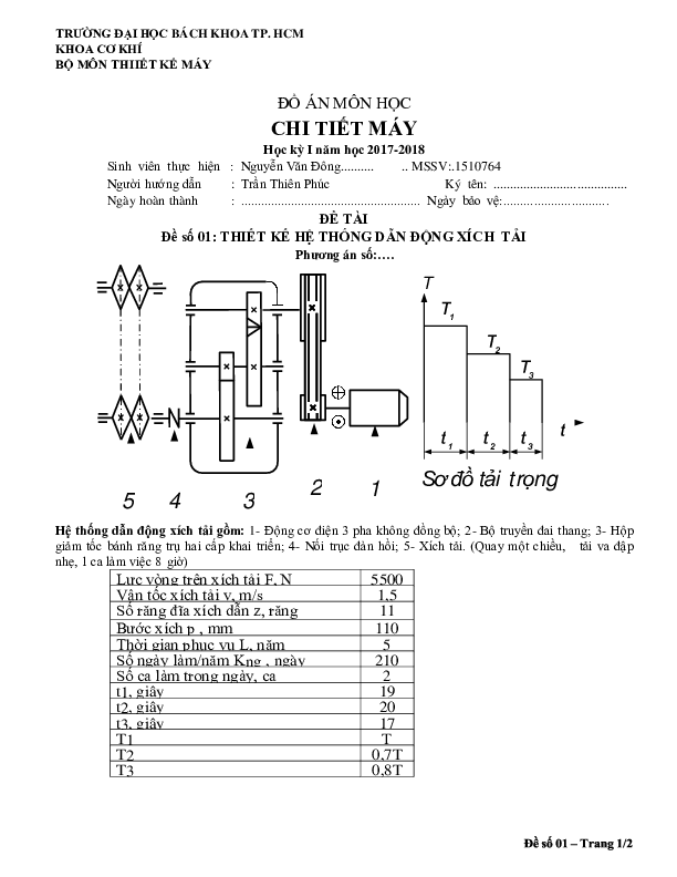 First page of “Đồ án CHI TIẾT MÁY hgt 2 cấp khai triển”
