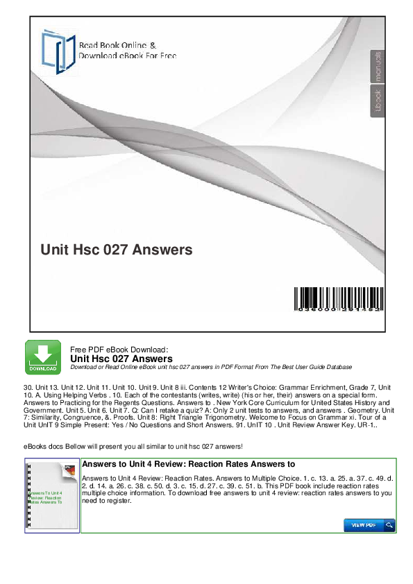 Pdf Unit Hsc 027 Answers Unit Hsc 027 Answers Tracey Morgan Academia Edu