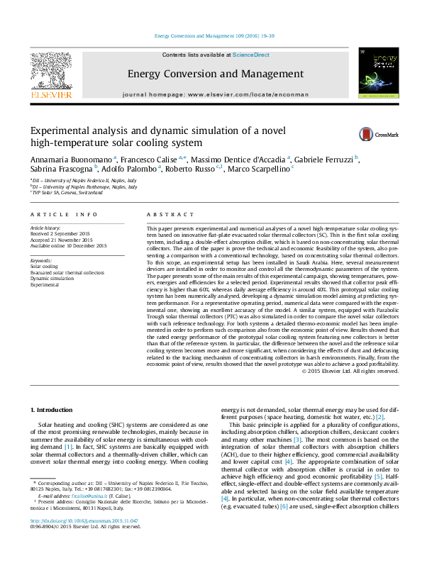 (PDF) Experimental analysis and dynamic simulation of a novel high ...