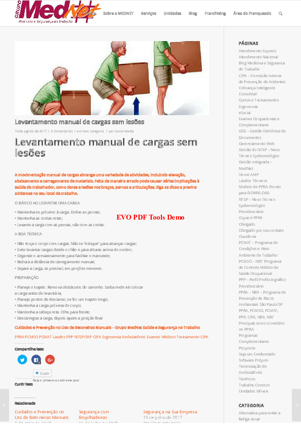 (PDF) Levantamento manual de cargas sem lesões clinica de