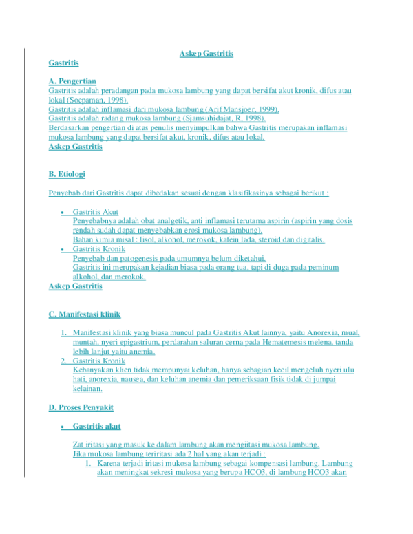 Doc Askep Gastritis Gastritis Dwi Sari Academia Edu