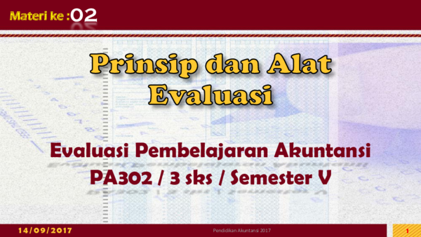 Ppt Prinsip Dan Alat Evaluasi Widia Damayanti Academia Edu