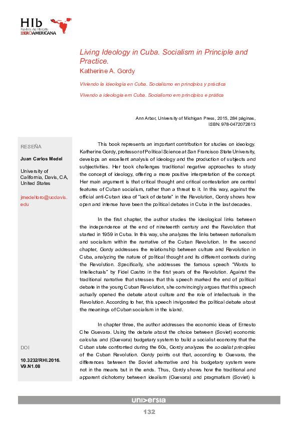 (PDF) Living Ideology in Cuba. Socialism in Principle and Practice