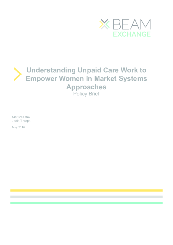 (PDF) Understanding Unpaid Care Work to Empower Women in Market Systems ...
